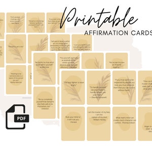 Tarjetas de afirmación / Tarjetas instantáneas / Tarjetas de tablero de visión / Impresión digital / Tarjeta imprimible instantánea / inspiradora / Tablero de visión imprimible