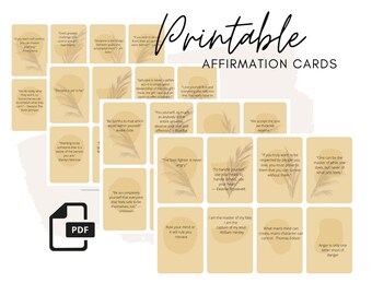 Bevestigingskaarten | Instantkaarten | Vision Board-kaarten | Digitale afdruk | Direct | Inspirerende afdrukbare kaart | Vision Board afdrukbaar