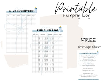 Essentiële pasgeboren zorgtracker Afdrukbaar borstvoedings- en pomplogboek, babyverzorgingsrecord, dagelijks logboek voor baby's PDF Instant Download voor jongen of meisje