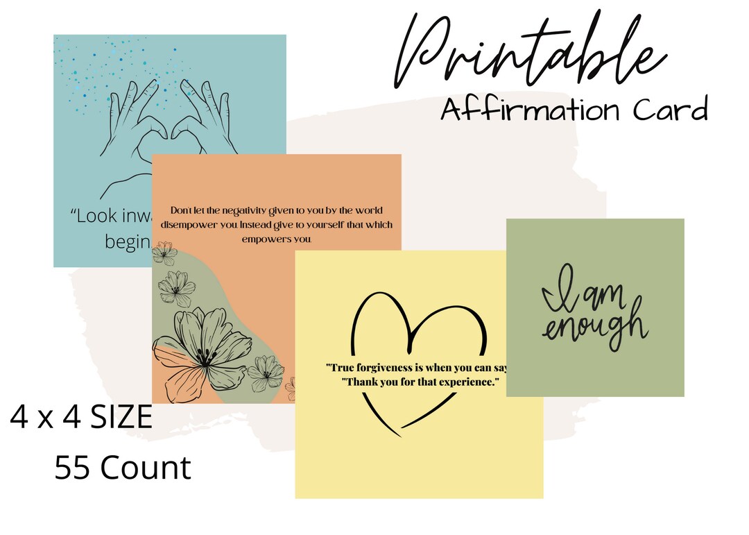 Positive Affirmation Card Deck | Vision Board Printable | Cards for Law ...