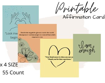 Positieve bevestiging kaartdek | Visiebord afdrukbaar | Kaarten voor de Wet van Aantrekking | Manifestatiekit | Zelfzorg afdrukbaar | Digitaal