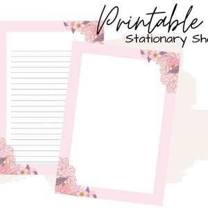 Papel de papelería / Papelería imprimible / Papel de escritura imprimible / Papel de escritura de cartas botánicas / Juego de escritura / Papel de notas / Amigo por correspondencia