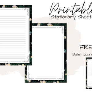 Papel de papelería / Papelería imprimible / Papel de escritura imprimible / Papel de escritura de cartas botánicas / Juego de escritura / Papel de notas / Penpal / PDF