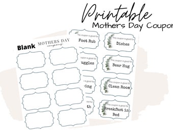 Moederdagbonnen | Voor mama | Cadeau voor Moederdag | Met Liefde | Couponblad | Lege coupon voor moeder | Moederdag | Gelukkige Moederdag