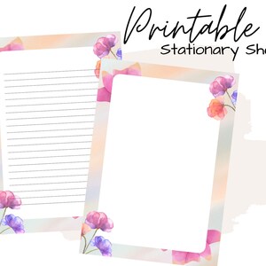 Papel de papelería / Papelería imprimible / Papel de escritura imprimible / Papel de escritura de cartas botánicas / Juego de escritura / Papel de notas / Amigo por correspondencia