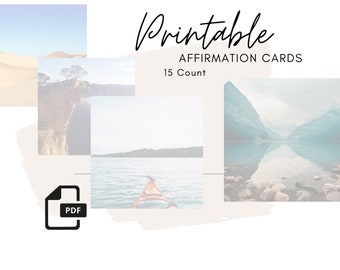 Affirmatiekaarten | Landschap | Afdrukbare | Vierkante | Lege | Doe-het-zelf | | 2022 Positieve | Maak je eigen | Kaartspel | Digitale | Downloaden