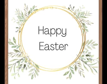 Vrolijk paaskransteken | Paasdecor | Kransbord voor Pasen | Paaszondag | Pasen 2022 | Paasteken | Lommerrijke krans Pasen