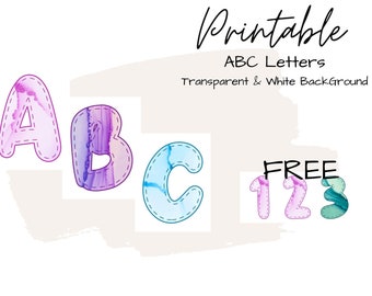 ABC Letters, Transparant ABC, Alfabetpatroon, Schattige letterset, Floral alfabet clipart, Bruiloftsbrieven, Instant download, Gratis cadeau
