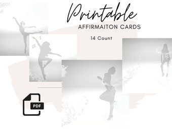 Bevestigingskaarten | Dek | 2022 | Afdrukbaar | Vierkant | Leeg | Doe-het-zelf | Dans | Meditatie | Cadeau | Positieve Vibes | Zelfliefde | Dagelijks |Digitaal