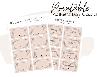 Moederdagbonnen | Voor mama | Cadeau voor Moederdag | Met Liefde | Couponblad | Lege coupon voor moeder | Moederdag | Gelukkige Moederdag