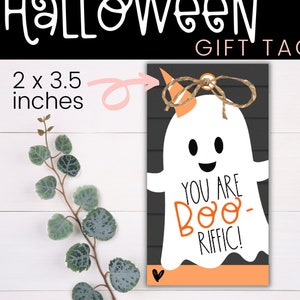 HALLOWEEN GIFT TAGS - You Are Boo-riffic | Halloween Gift Tag | Printable Treat Tag | Happy Halloween Party Favor Tag | Instant Download