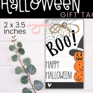 HALLOWEEN GIFT TAGS - Boo!  Happy Halloween | Halloween Gift Tag | Printable Treat Tag | Happy Halloween Party Favor Tag | Instant Download