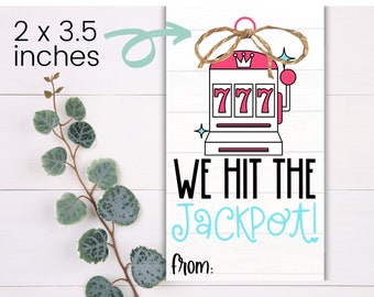 TEACHER GIFT TAGS - We Hit the Jackpot | Teacher Tag | Printable Gift Tag | Teacher Appreciation | Staff Gift | Cookie Tag