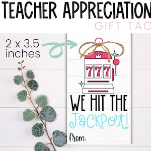 LEHRER GESCHENKANHÄNGER - We Hit the Jackpot | Lehrer Anhänger | Printable Geschenkanhänger | Lehrer Wertschätzung | Personal Geschenk | Cookie Anhänger