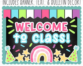 BULLETIN BOARD KIT - Welcome to Class | Back to School Classroom Décor | Bulletin Board Display | Positivity Mindset | Digital Download
