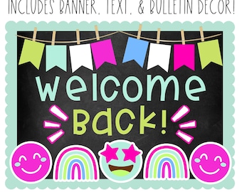BULLETIN BOARD KIT- Welcome Back | Back to School | Classroom Décor | Bulletin Board | 1st Day Class Décor | Instant Download