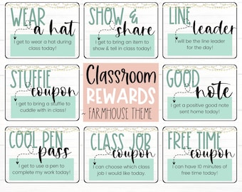 CLASSROOM MANAGEMENT | Classroom Reward Coupons | Farmhouse Lights Theme | Student Reward Cards | Student Coupons | Positive Good Behavior