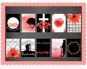 BULLETIN BOARD KITS - Remembrance Day Classroom Posters | Veteran&#39;s Day | Memorial Day | Classroom Décor | Educational | Digital Download
