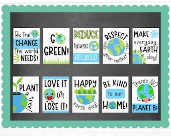 BULLETIN BOARD KITS - Cute Earth Day Posters | Classroom Décor | Bulletin Board Display | Earth Day Décor