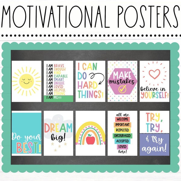 BULLETIN BOARD KITS - Motivational Back to School Classroom Posters | Classroom Décor | Educational | Bulletin Board Ideas |Digital Download