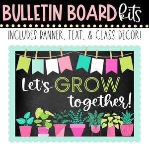 BULLETIN BOARD KIT Let's Grow Together Back to School Classroom Décor Bulletin Board 1st Day Class Décor Instant Download image 1