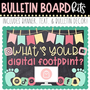 BULLETIN BOARD KIT- Digital Footprint | Classroom Décor | Bulletin Board | Computer Lab | Online Safety | Technology | Instant Download