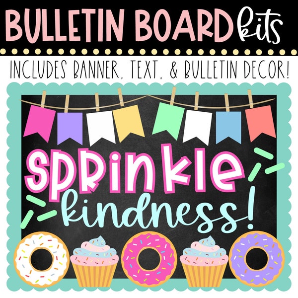 BULLETIN BOARD KIT- Sprinkle Kindness like Confetti | Positive Classroom Community | Class Décor | Kindness Bulletin Board |Instant Download
