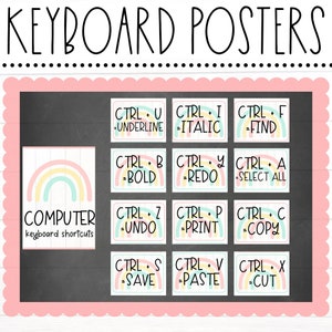 BULLETIN BOARD KITS - Keyboard Shortcut Codes Classroom Posters | Class Décor | Educational | Computer Lab Bulletin Board | Digital Download