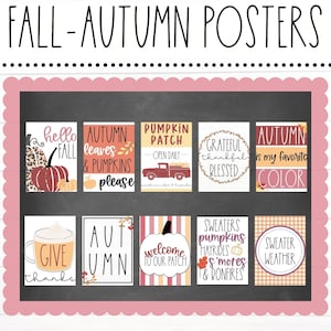 KITS PARA TABLONES DE ANUNCIOS - Pósteres para el aula de otoño / Decoración del aula / Decoración educativa / Ideas para tablones de anuncios / Descarga digital