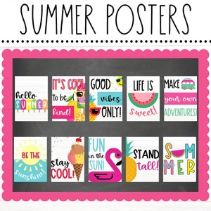 BULLETIN BOARD KITS - Niedliche Sommer Poster | Klassenzimmer Dekor | Pinnwand-Aufsteller | Ende des Jahres Klassenzimmer Dekoration