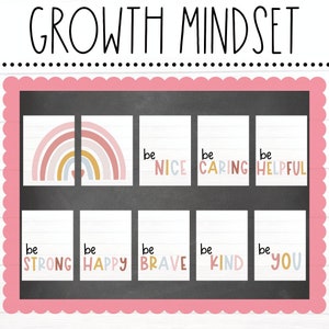 BULLETIN BOARD KITS - Neutral Boho Be Posters | Classroom Décor | Kindness | Growth Mindset Classroom Decor | Bulletin Board Ideas