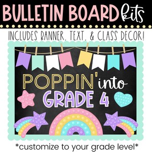 BULLETINBOARD KIT: poppin in Grade ____ | Terug naar school | Klaslokaaldecoratie | Prikbord | Decoratie 1e dag klas | Direct downloaden