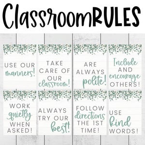 CLASSROOM DECOR - Classroom Rules & Expectations | FARMHOUSE Theme | Classroom Management | Classroom Expectation | Teacher Resources