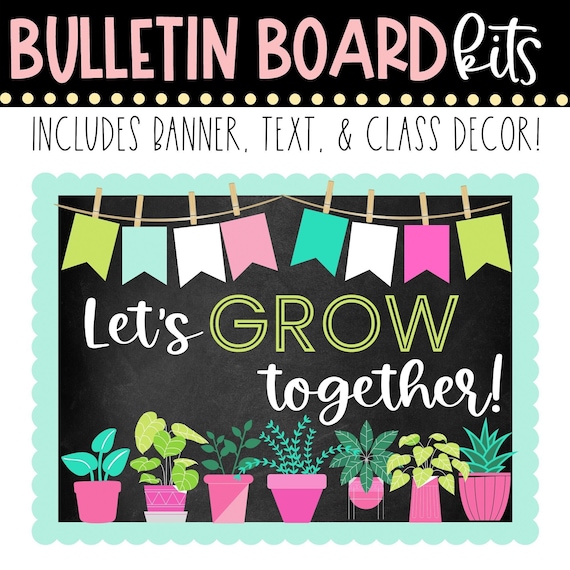 BULLETIN BOARD KIT Let's Grow Together Back to School Etsy Australia