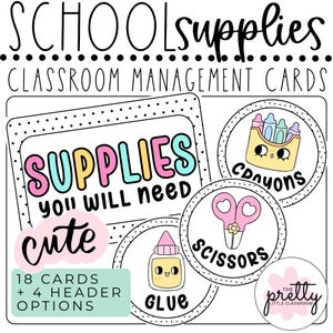 CLASSROOM MANAGEMENT | Supplies You Will Need | Classroom Management Cards | Visual Supply Display for Activities, Group Work, & Centers