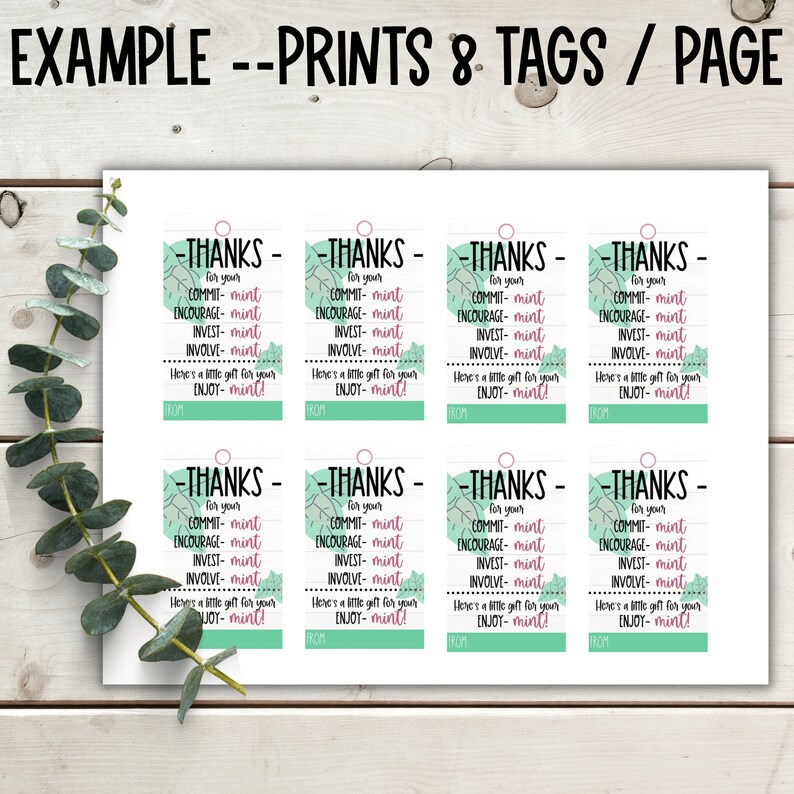 TEACHER GIFT TAGS - Thanks for Your Commitment, Involvement | Teacher ...