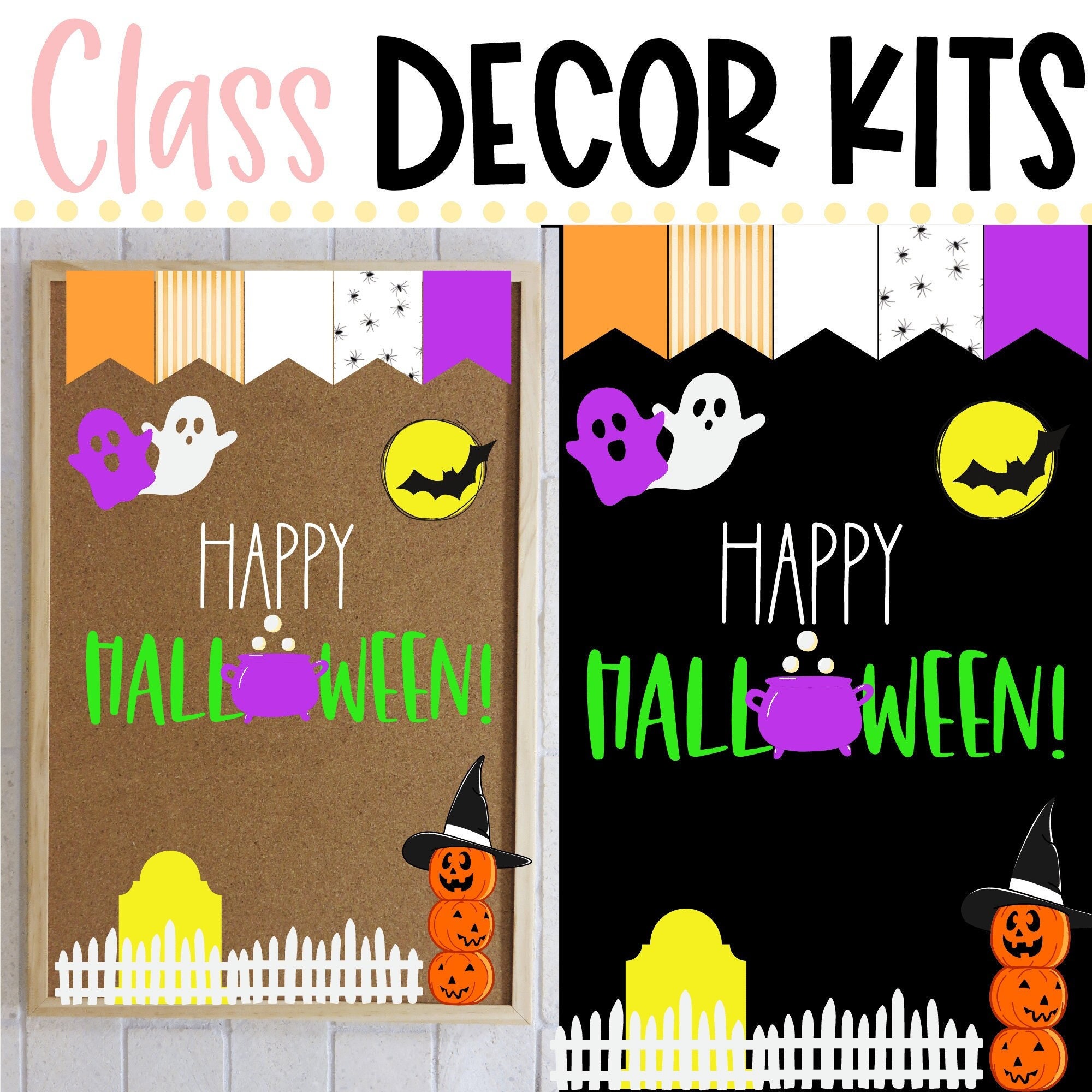 CLASS DECOR KIT Happy Halloween Halloween Classroom Door - Etsy