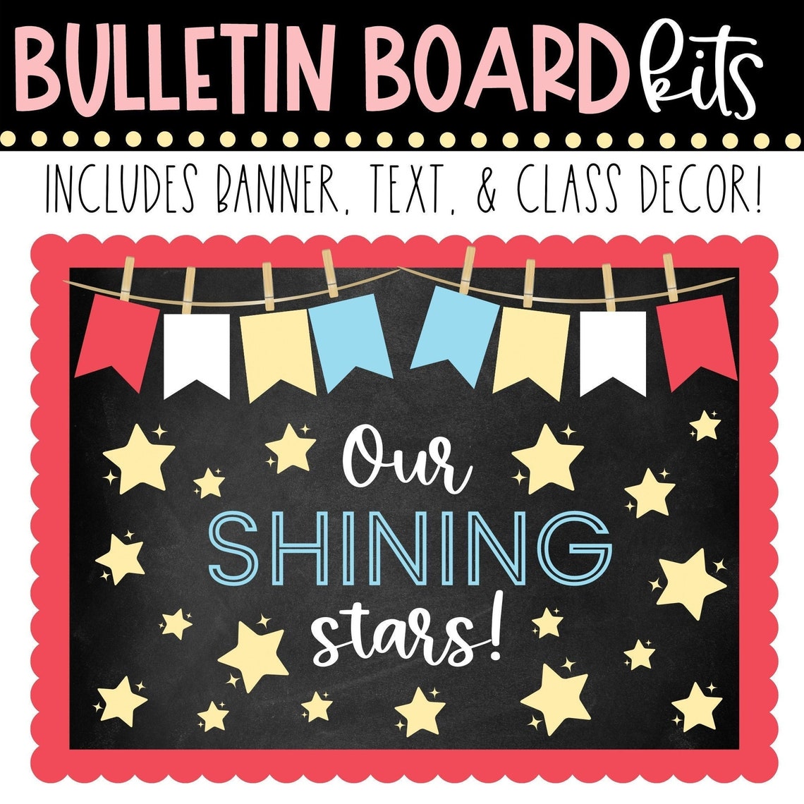Shining Stars Bulletin Board Kit – Classroom Decor (digital Download ...