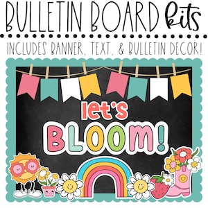 BULLETIN BOARD KIT - Let&#39;s Bloom | Spring Classroom Décor | Spring Bulletin Board Display | Classroom Décor | Instant Download