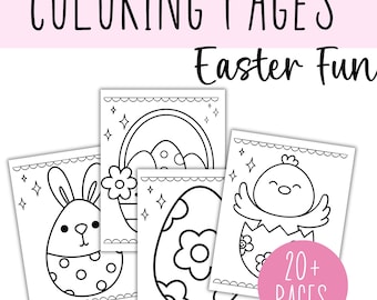 Coloring Pages Kit - Easter Fun | Printable Easter Holiday Coloring Pages for Kids | Instant Download | Kids Coloring Page Activity