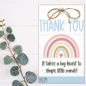 TEACHER GIFT TAGS - It Takes a Big Heart to Shape Little Minds | Teacher Tag | Printable Gift Tag | Teacher Appreciation | Staff Gift