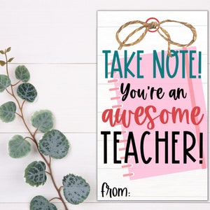 ETIQUETTES CADEAUX POUR LES PROFESSEURS - Notez que vous êtes un enseignant formidable | Étiquette de professeur | Étiquette cadeau imprimable | Appréciation de l'enseignant | Cadeau du personnel