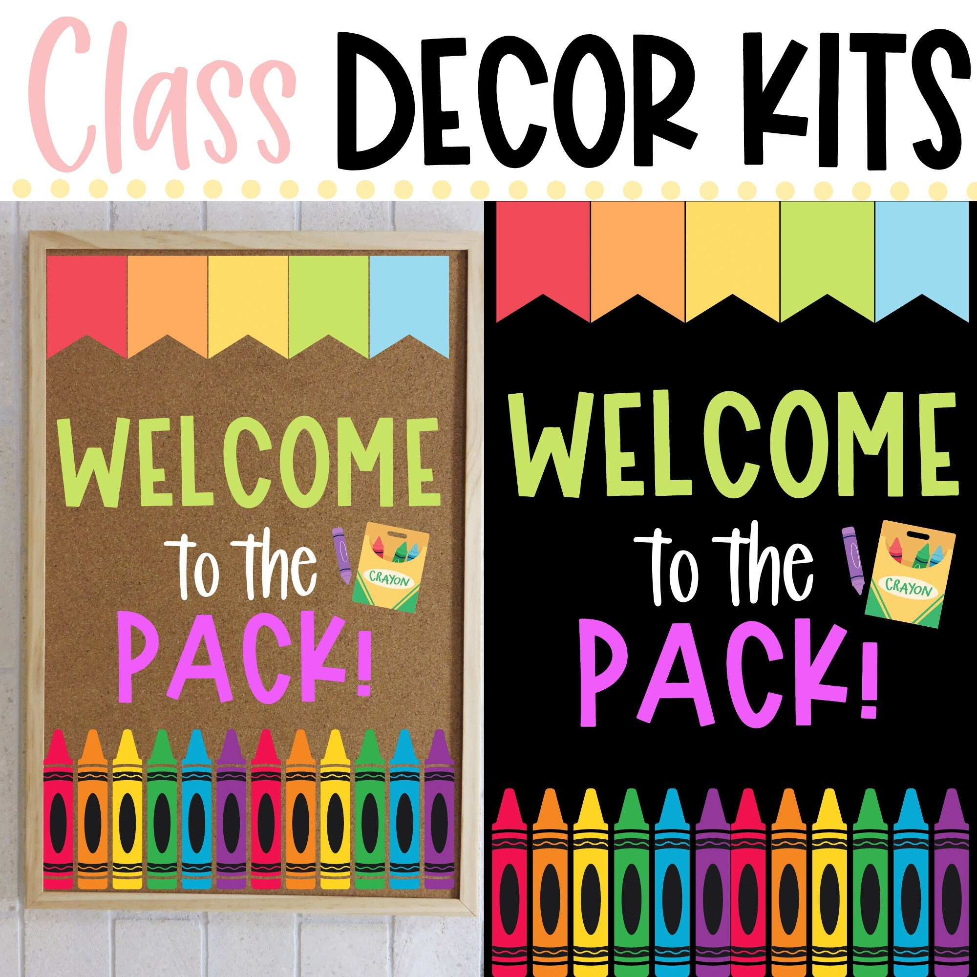 CLASS DECOR KIT- Welcome to the Pack | Back to School | Classroom Door | Bulletin Board | 1st Day Class Decor | Instant Download