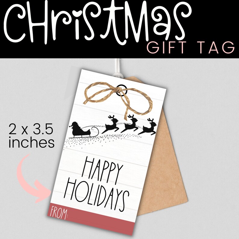 CHRISTMAS GIFT TAGS - Happy Holidays | Printable Holiday Season Tag ...