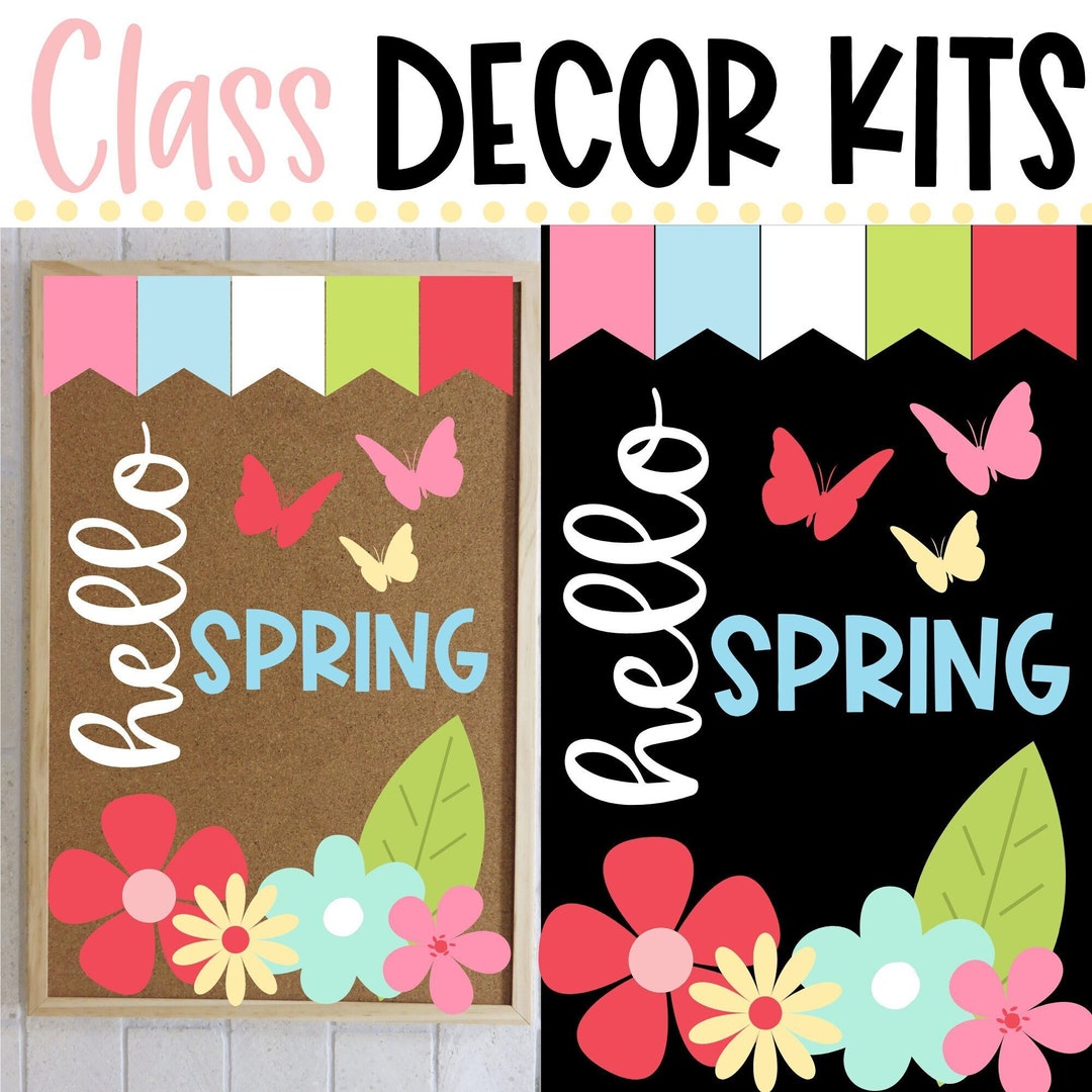 CLASS DECOR KIT Spring Hello Spring Classroom Door Décor Bulletin Board