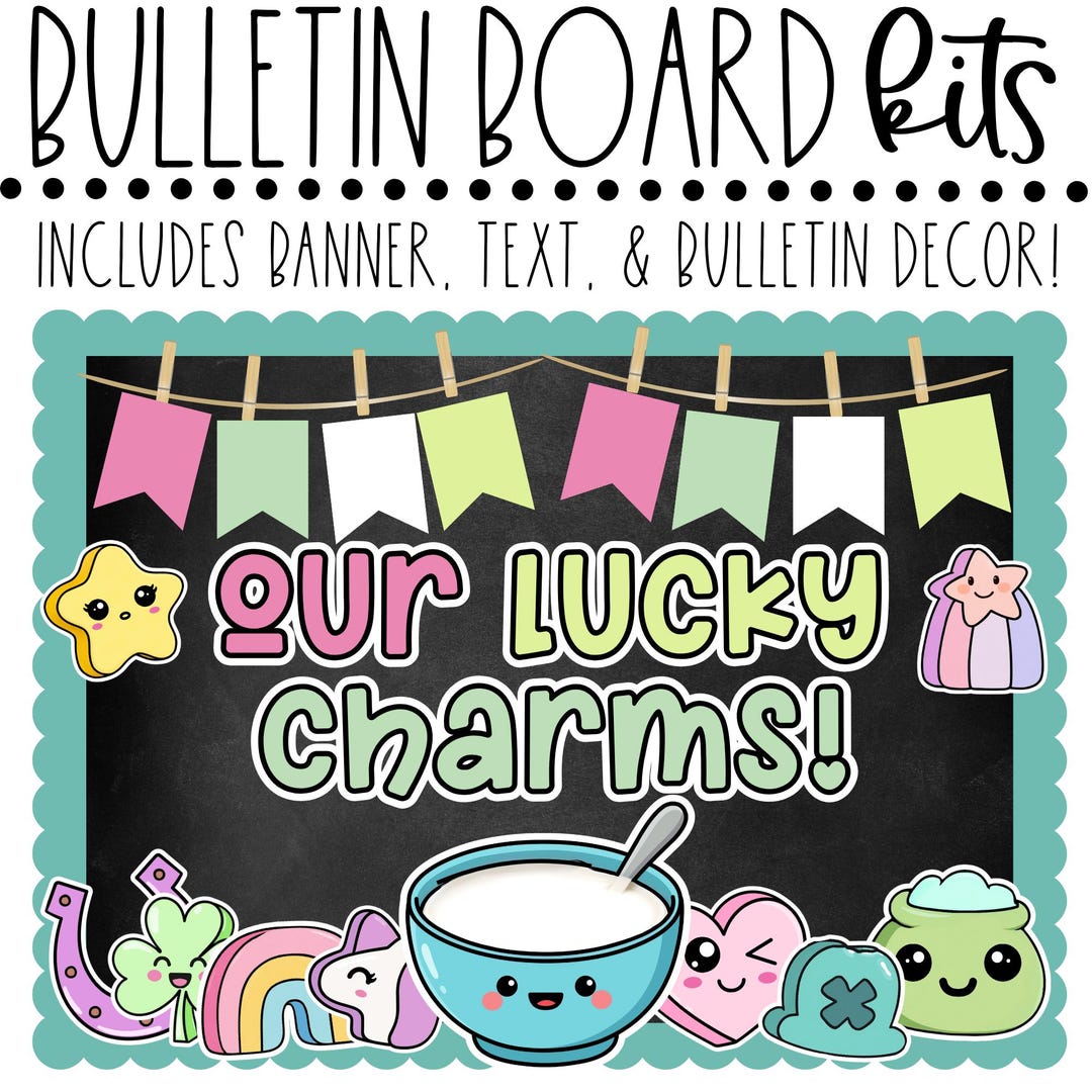 St. Patrick's Day Bulletin Board Kit – Lucky Charms Classroom Decor ...