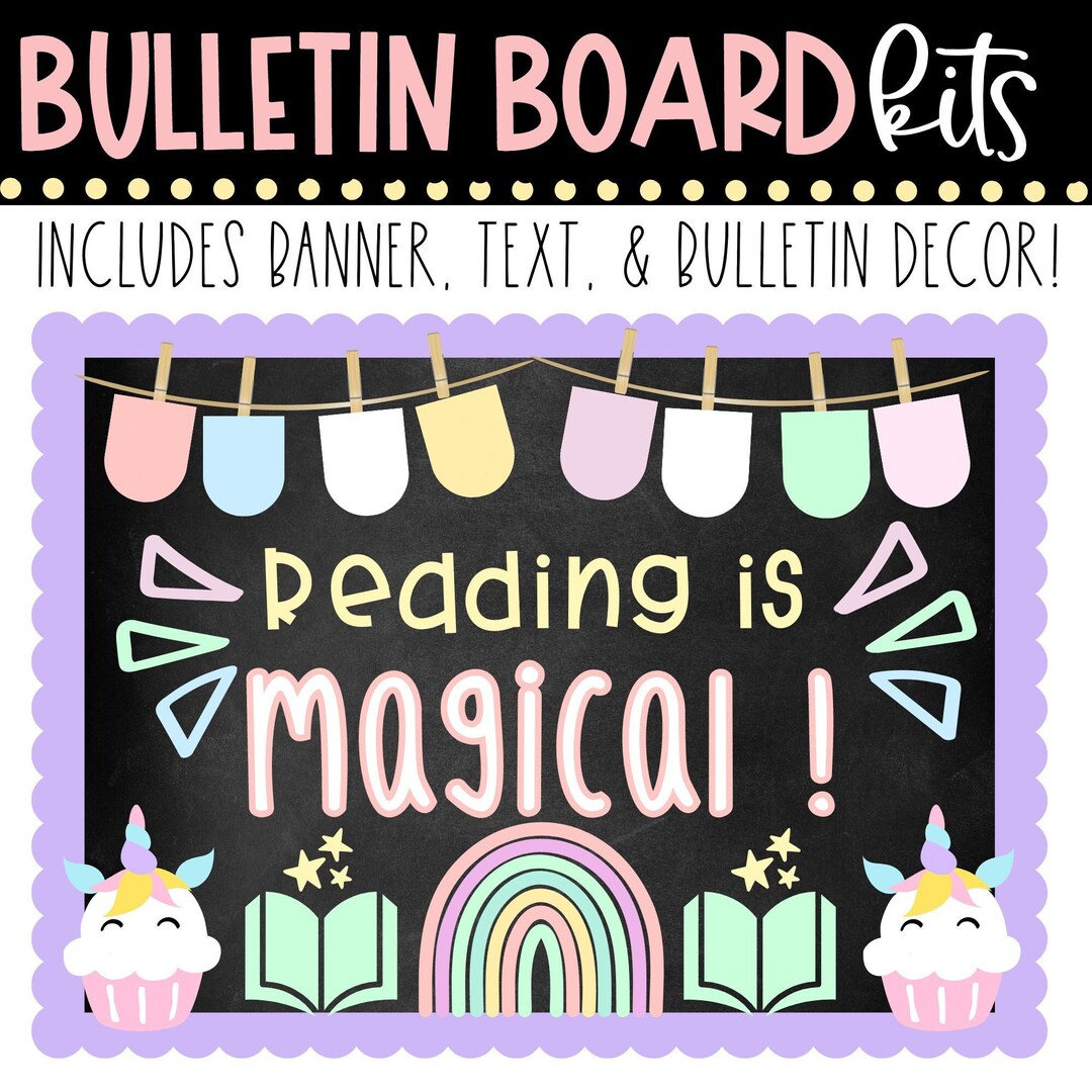 BULLETIN BOARD KIT Reading is Magical Magical Theme Classroom Décor Bulletin Board Reading Class