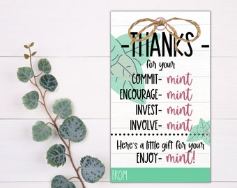 TEACHER GIFT TAGS - Thanks for your Commitment, Involvement | Teacher Tag | Printable Gift Tag | Teacher Appreciation | Staff Gift