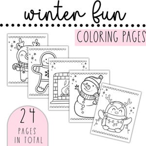 Coloring Pages Kit - Winter Fun | Printable Winter Season Coloring Pages for Kids | Instant Download | Kids Coloring Page Activity | Winter