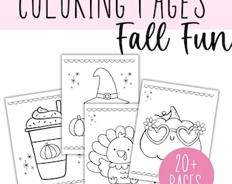 Coloring Pages Kit - Fall Season Fun | Printable Autumn Coloring Pages for Kids | Instant Download | Kids Coloring Pages | Fall Activity